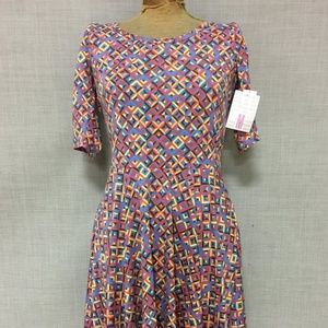 medium geometric print lularoe Nicole dress